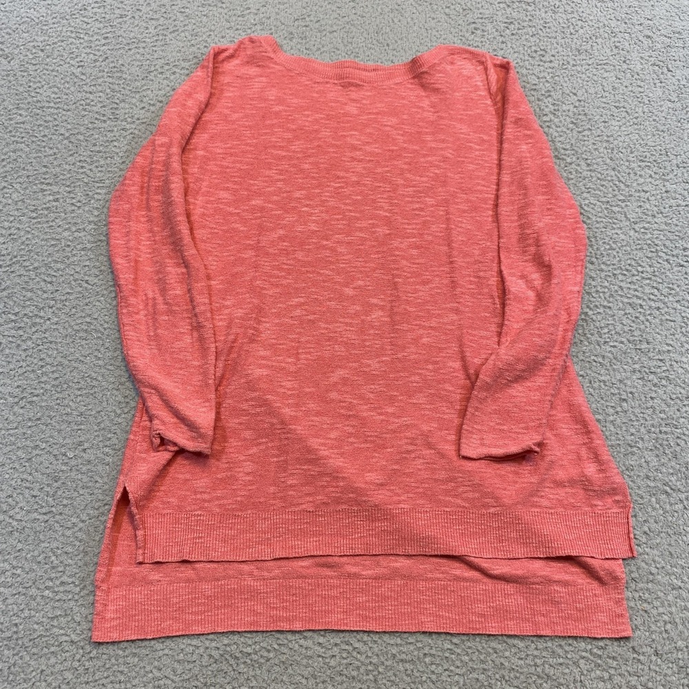 Eileen Fisher Sweater Tunic Womens M Pink Linen Cotton Boat Neck‎ LS Lightweight